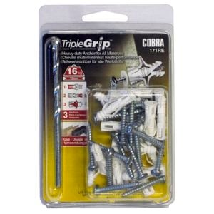 Cobra 4mm Triple Grip Anchors With Drill - 15 Pack
