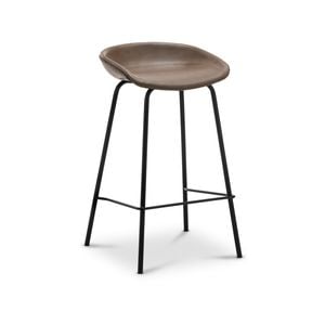 Brandon Set of 2 Mocha Brown Barstools in Vegan Leather