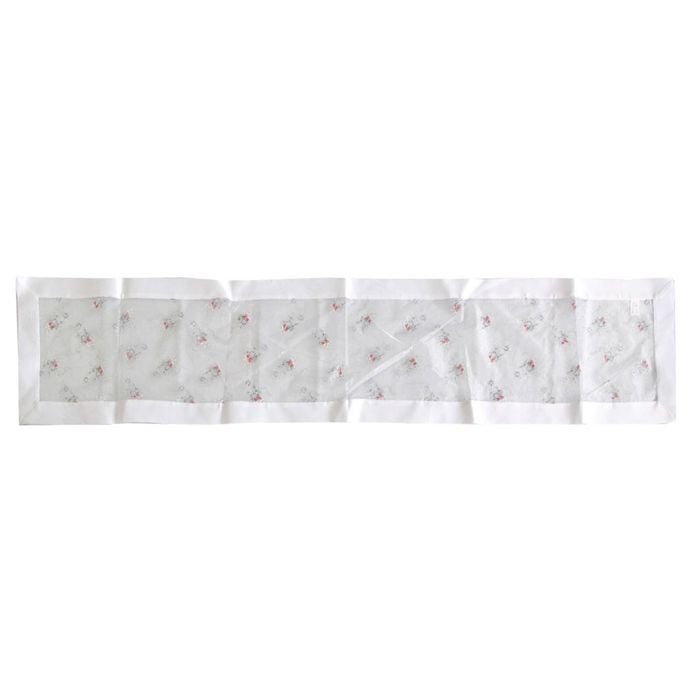 White Silver Candles Sheer Organza Glitter Table Runner 40 x 183 cm Silver
