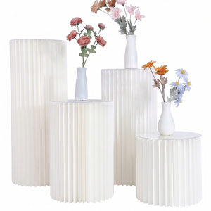 4 Hard Carboard Display Stand Round Plinth Cylinder Pedestal Wedding Flower
