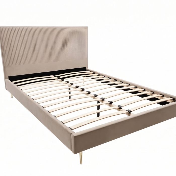 Fenix Velvet Bed Frame Brown - Queen