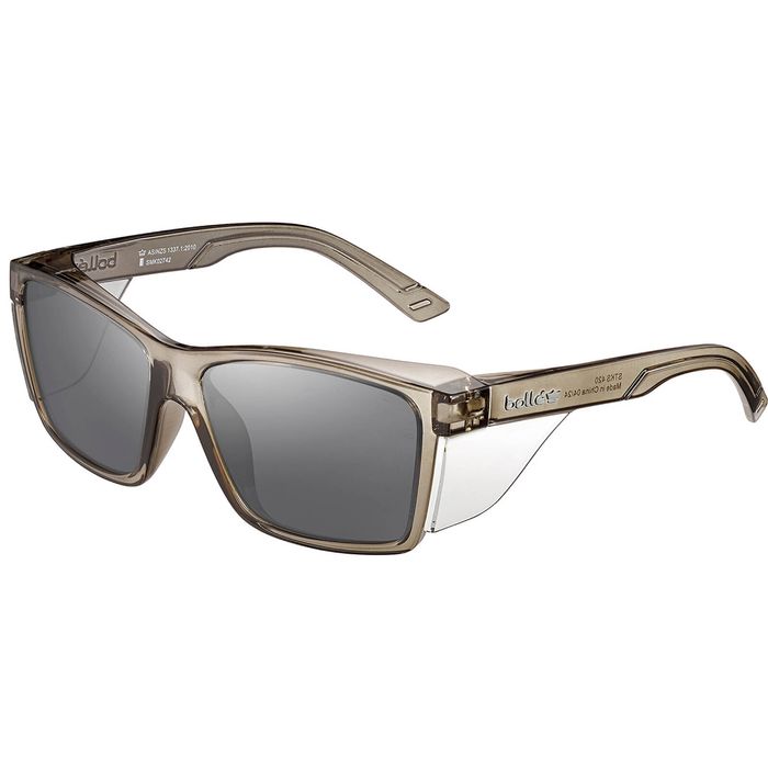 Bolle Safety Graphite Frame Smoke Platinum Lens STKS 420 Safety Glasses
