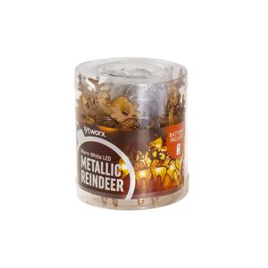 Lytworx Warm White Battery Metallic Reindeer Lights - 20 Pack