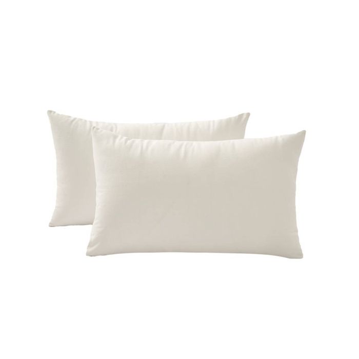 Gioia Casa Twin-pack Velvet Cushion Covers – Soft Microfibre Cushion Covers With Hidden Zipper (ivory, 30cm*50cm)