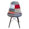 Sk designer living | replica eames dsw eiffel chair | fabric & walnut - multicoloured v2