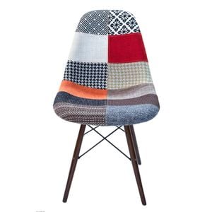 Sk designer living | replica eames dsw eiffel chair | fabric & walnut - multicoloured v2
