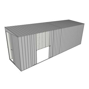 Build-a-Shed 1.5 x 6 x 2m Sliding Door Tunnel Shed With Double Sliding Side Doors - Zinc