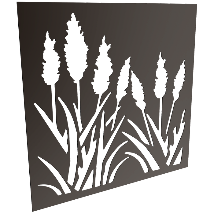 ProtectorAl 300-1200w x 300-1200h Satin Black Bullrush Unframed Solid Aluminium Decorative Panel 