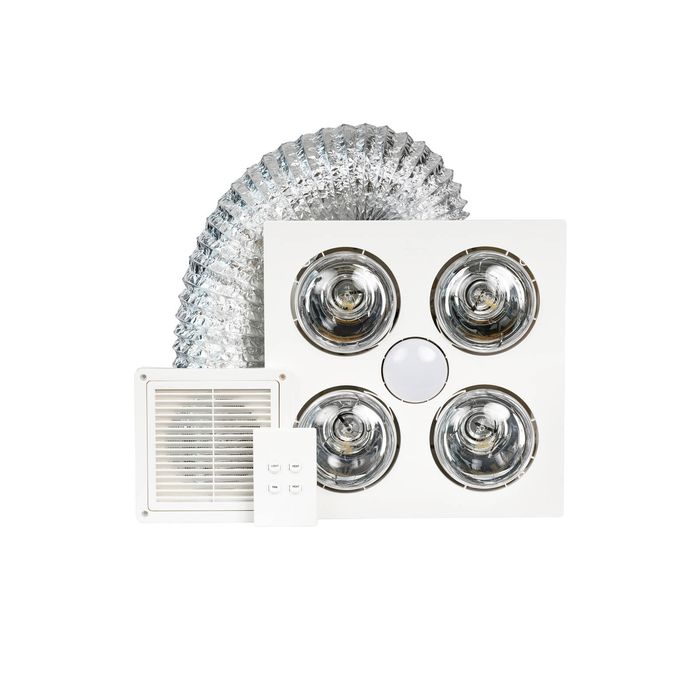 HPM 3-In-1 4-Lamp Ducted Bathroom Heater Exhaust Fan