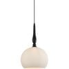 CLA Lighting Caliz Interior Frosted Wine Glass Ribbed Pendant Light Black Large