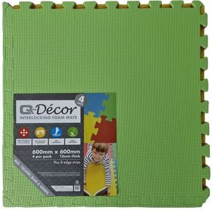 Q-Decor 600 x 600 x 12mm Multi Coloured Interlock Foam Mat - 4 Pack