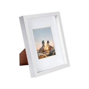Nicola Spring 8" x 10" White 3D Box Photo Frame - 4" x 6" Mount
