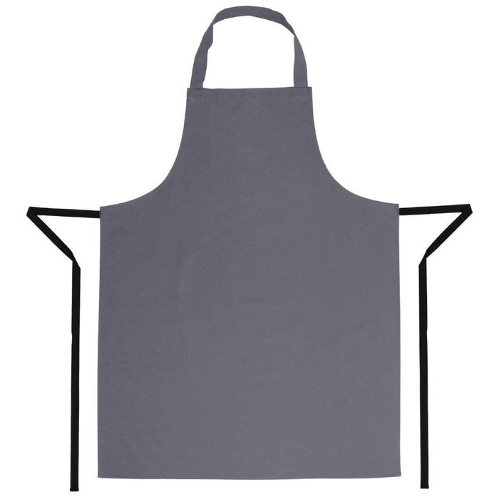 Whites Classic Chefs Clothing Polycotton Bib Apron Charcoal 710x960mm Chef Hospitality Kitchen Uniform