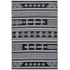 Reversible Outdoor Plastic Mat - Chatai Ellora-Black-White- 120x170cm