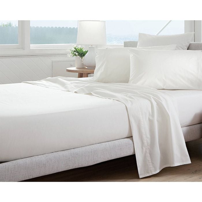 Jason Commercial King Bed Cotton Deluxe Fitted Sheet 183x203cm White