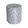 Mother Of Pearl Ebony Swirl Cream Stool/side Table