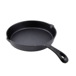 Gourmet Kitchen 26cm Cast Iron Frypan W/ Vegetable Oil Coating Skillet Black