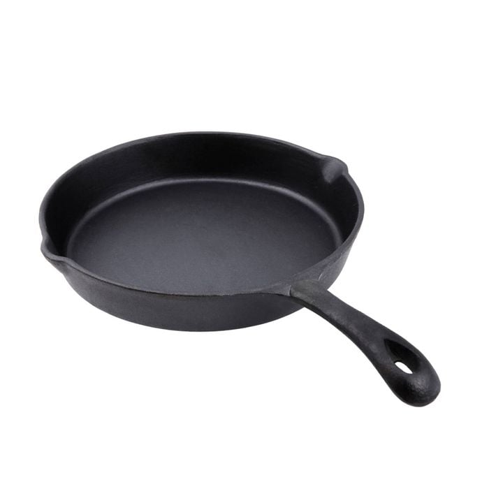 Gourmet Kitchen 26cm Cast Iron Frypan W/ Vegetable Oil Coating Skillet Black