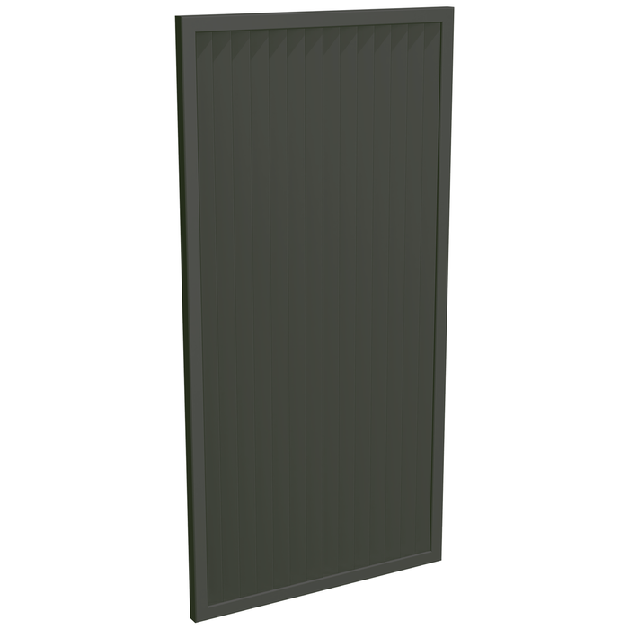 ProtectorAl 300-1000W X 1001-2000H Woodland Grey Aluminium Welded Louver Panel Vertical 5mm overlap