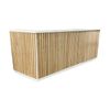 Modern Furniture KENTO 240cm Reception Desk - Timber Slat Acoustic White & Oak
