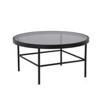 Modern Furniture CASHEL Round Coffee Table 80cm - Smoke & Black