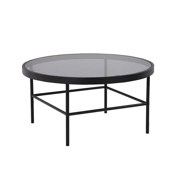 Modern Furniture CASHEL Round Coffee Table 80cm - Smoke & Black