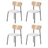 Oikiture 4PCS Dining Chairs Padded Lounge Seat Corduroy Beige