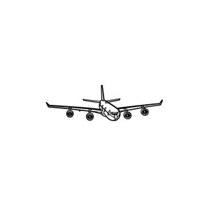Ignite Laser Airbus A340-600 - Ultra Long-Range Widebody Jet Silhouette Metal Wall Art Rustic Metal 15.7 inch - 40 cm