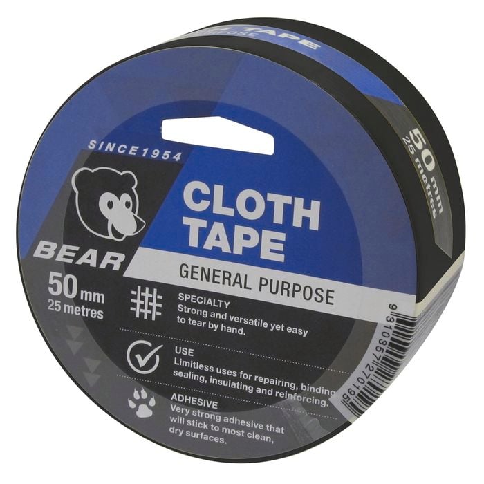 Norton Bear 50mm x 25m Black Cloth Tape