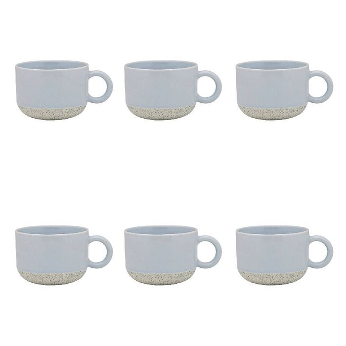 6PK Ecology Stoneware 340ml Horizon Hull Coffee/Tea Mug 10.2x13.9cm Blue