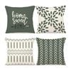 Catzon 4 Pcs Modern Throw Pillow Covers Geometric Flower Pattern for Couch