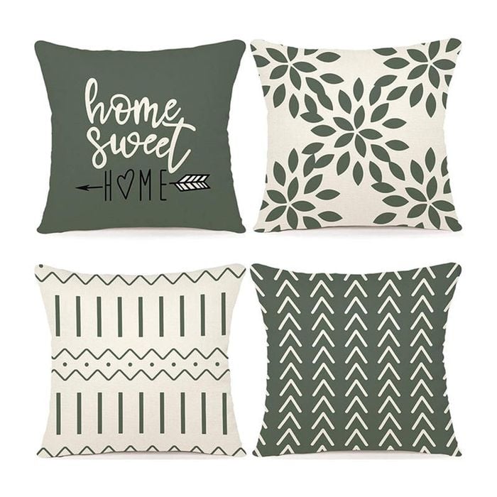 Catzon 4 Pcs Modern Throw Pillow Covers Geometric Flower Pattern for Couch