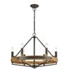 CLA Lighting Funale Interior Candelabra Natural Wood 6-Light Pendant Light Bronze