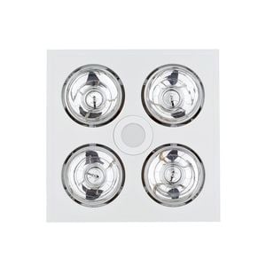 Manrose White Satin 4 Lamp Heat Fan Light System