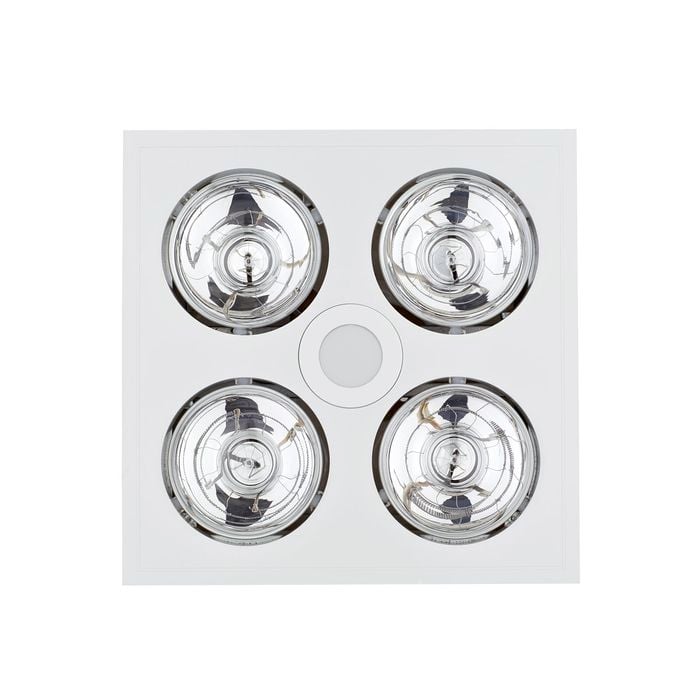 Manrose White Satin 4 Lamp Heat Fan Light System