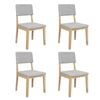 Levede 4Pcs Solid Wood Fabric Seat dining Chair - Natural