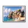 Beach with Charming Houses   Print 100% Australian Made 120x90cm  (Poster)