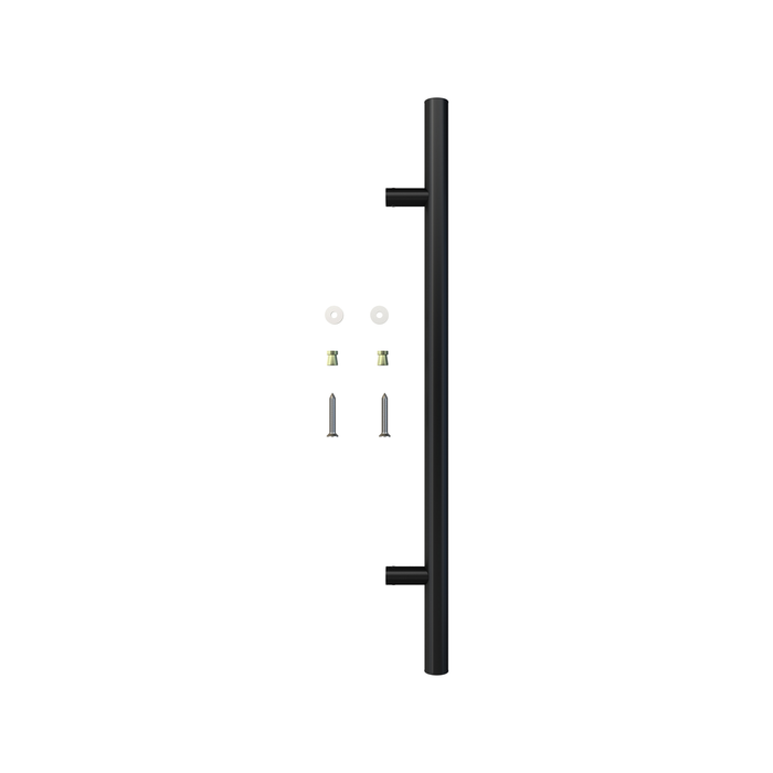 Rolltrak 600mm Matte Black Barn Door Round Single Pull Handle