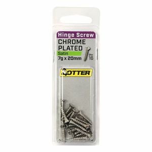 Otter 7 x 20mm Satin Chrome Hinge Screws - 16 Pack
