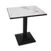 P&p Jade White Black Dining Table Sintered Stone Top Modern Kitchen Table