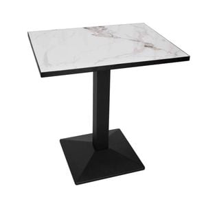 P&p Jade White Black Dining Table Sintered Stone Top Modern Kitchen Table