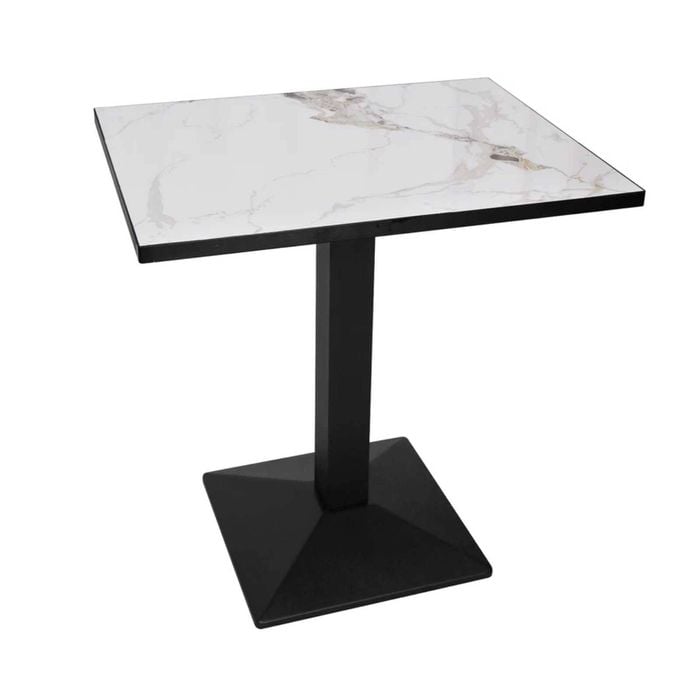 P&p Jade White Black Dining Table Sintered Stone Top Modern Kitchen Table