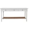 Resort Wood 80x160cm 3-Drawer Console Table Home/Office Furniture Rect White