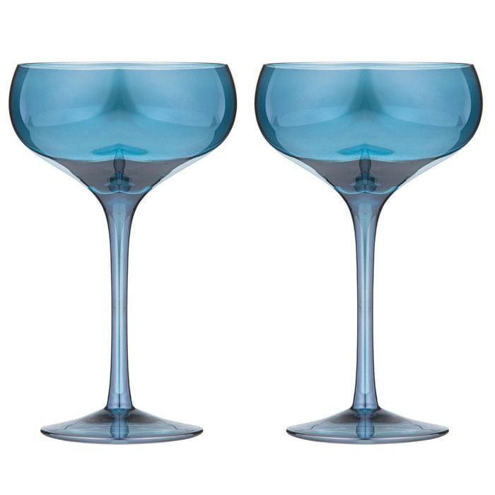 2pc Tempa Verity Drinking Crystal Stemware Coupe Glass Set - Sapphire