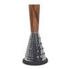Cerve Acacia Handle & Stainless Steel Grater Non-slip Silicone Base 20cm Black