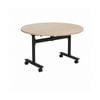 Olg Agile Flip Table Black Frame Nordic Maple Top 1200mm Diameter