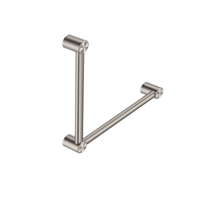 Nero Mecca Care 32mm Ambulant Toilet Grab Rail 90 Degree Brushed Nickel