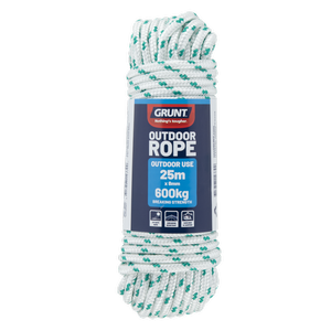 Grunt 8mm x 25m White and Green Outdoor Rope
