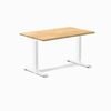 Desky Fixed Height White Oak Hardwood Desk 120x75cm White Leg