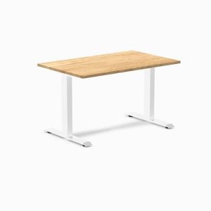 Desky Fixed Height White Oak Hardwood Desk 120x75cm White Leg